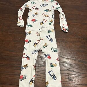GAP Kids White Pajama Set with Colorful Vehicle Print